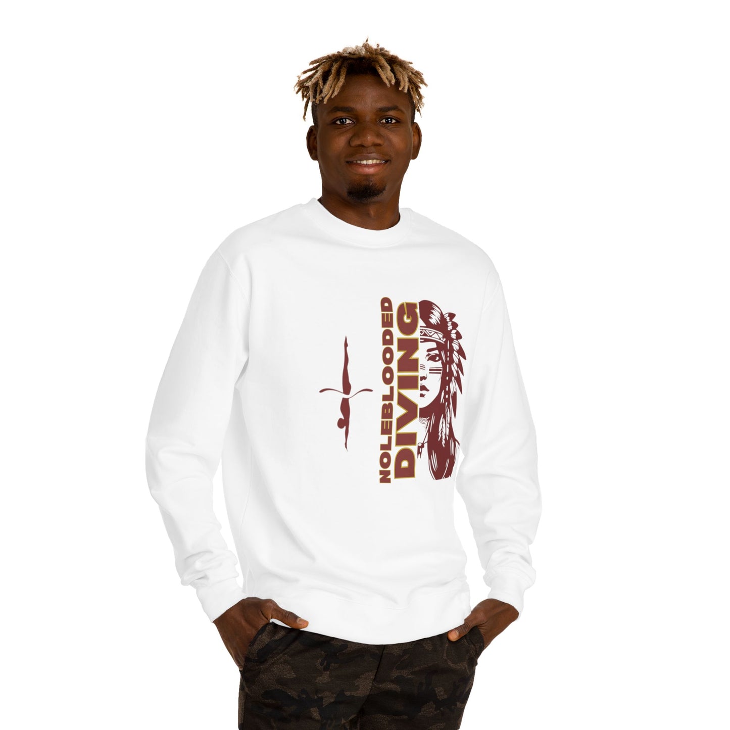 Noleblooded Athletics - Ladies Diving Unisex Crew Neck Double-Sided, Sweatshirt