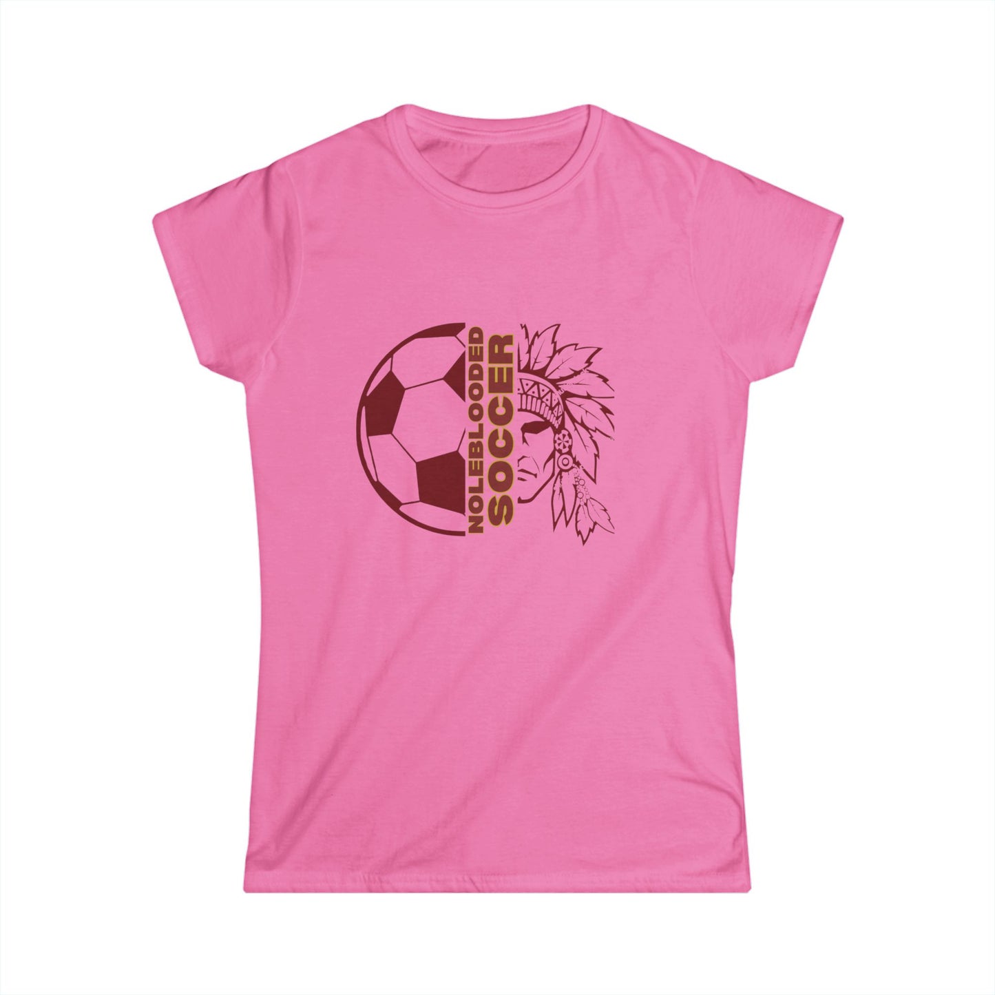 Noleblooded Athletics - Soccer Graphic Double-Sided, Women's Softstyle Tee