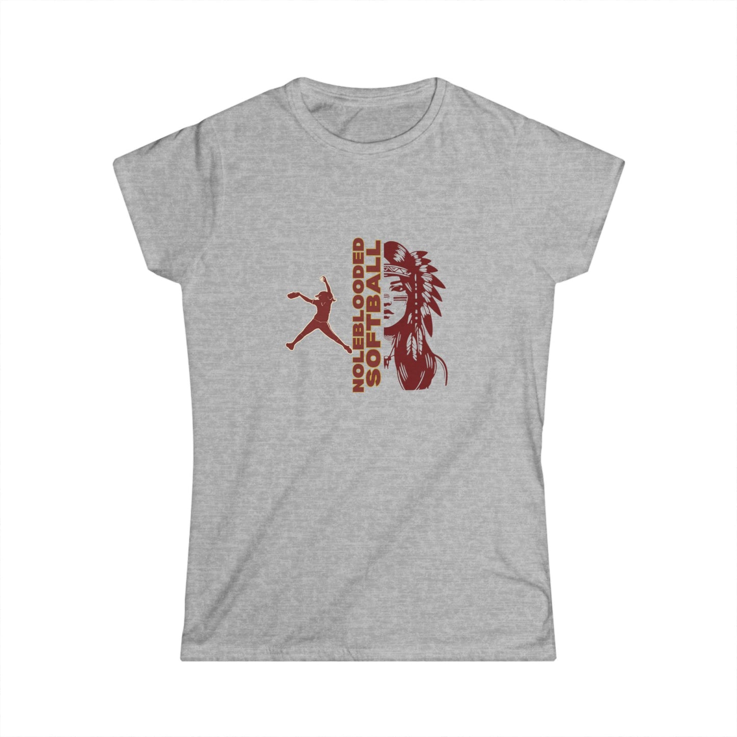 Noleblooded Athletics - Softball Women's Double-Sided, Softstyle Tee