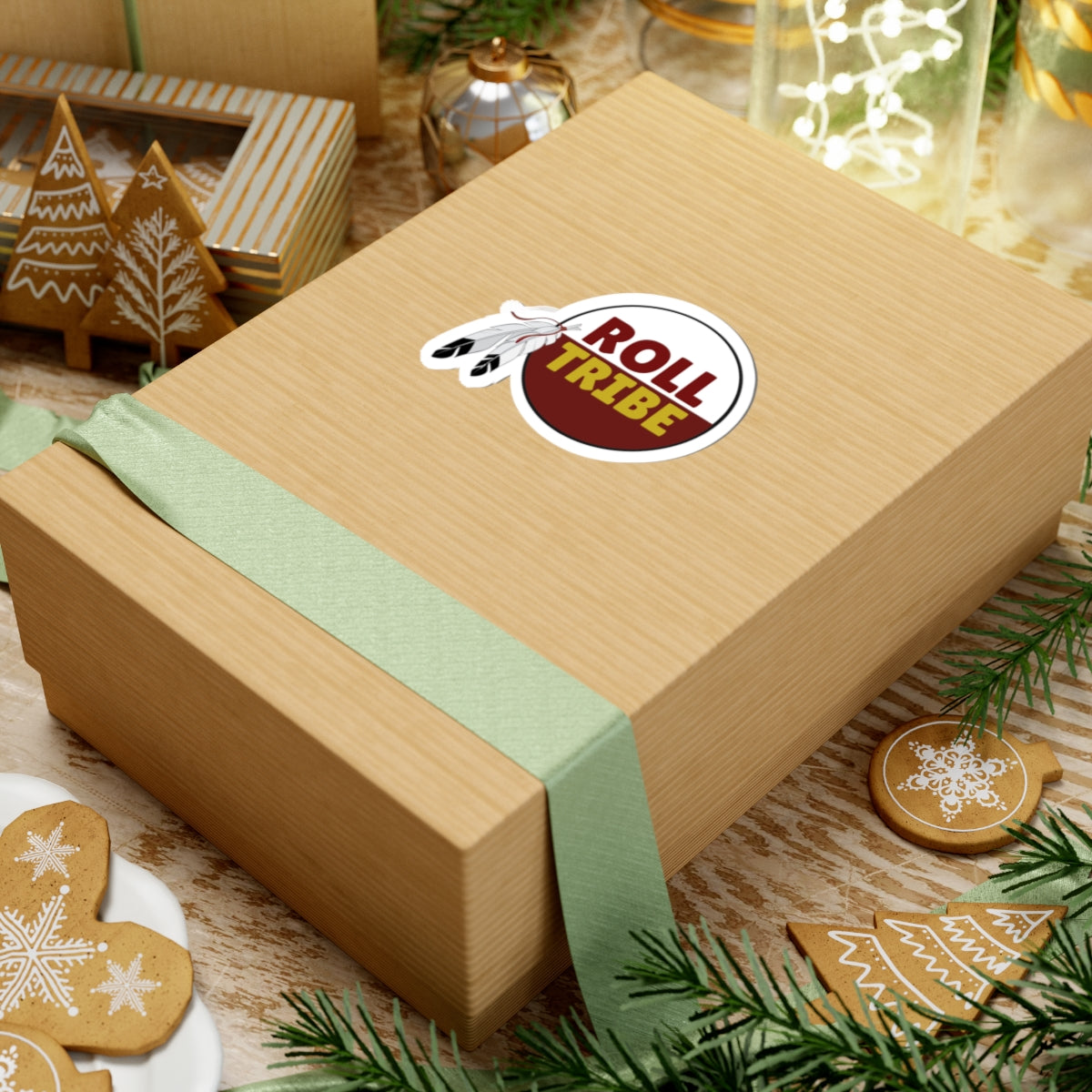 Roll Tribe Kiss-Cut Stickers - Bohemian Feather Design for Laptop and Decor