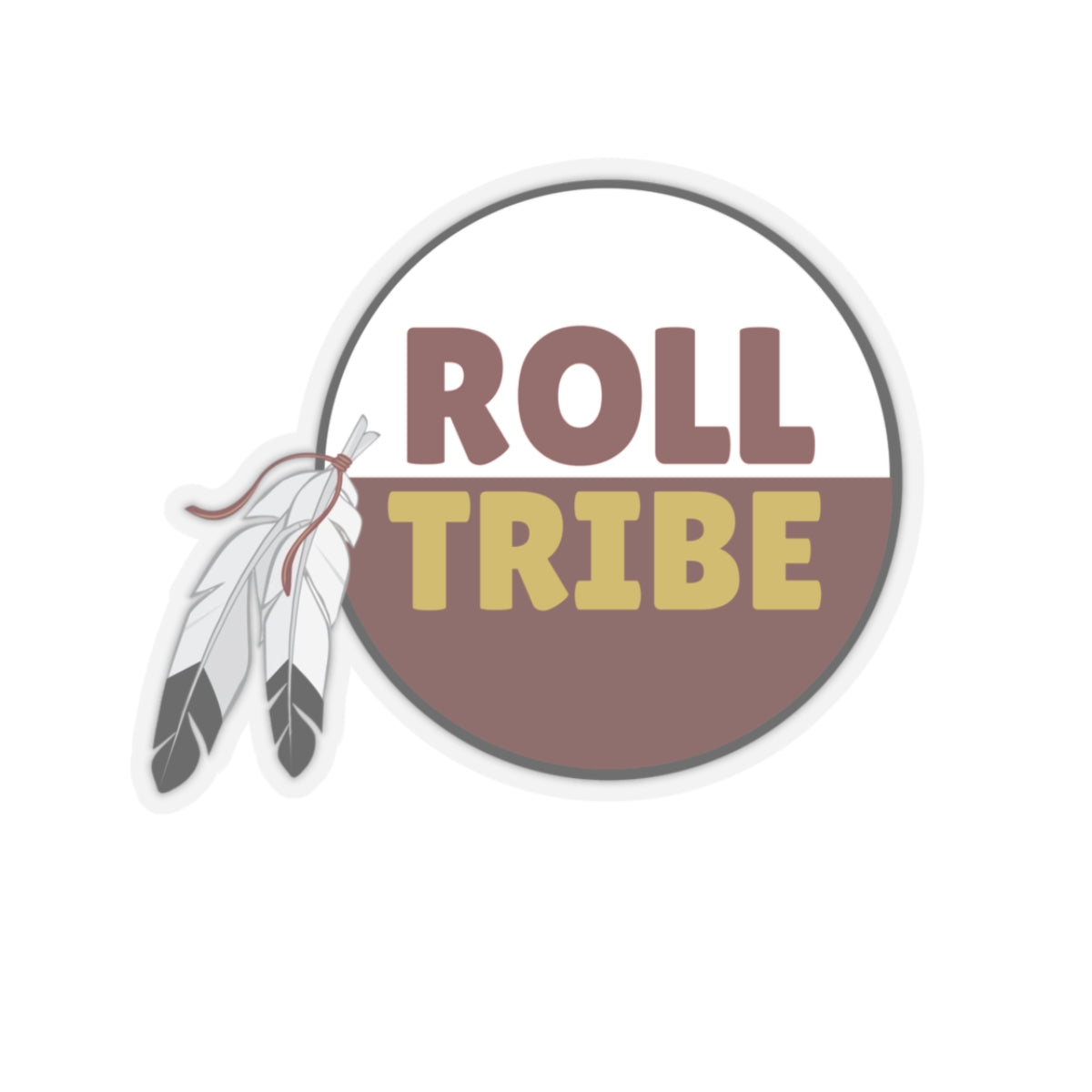 Roll Tribe Kiss-Cut Stickers - Bohemian Feather Design for Laptop and Decor