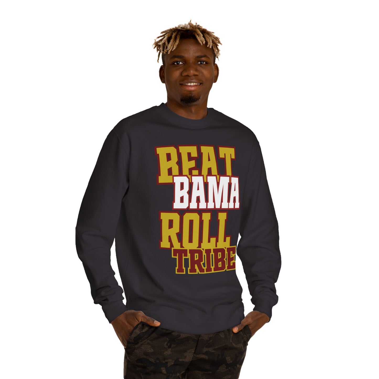 Unisex Crew Neck Sweatshirt - "Beat Bama Roll Tribe" - Perfect for Game Day and Tailgating