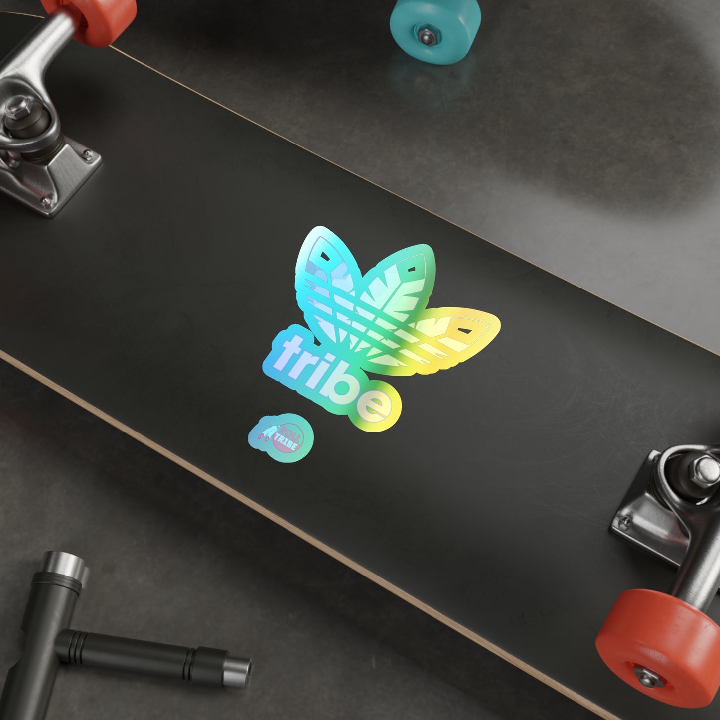 3 Feathers "Trippy Tribe" Holographic Die-cut Stickers