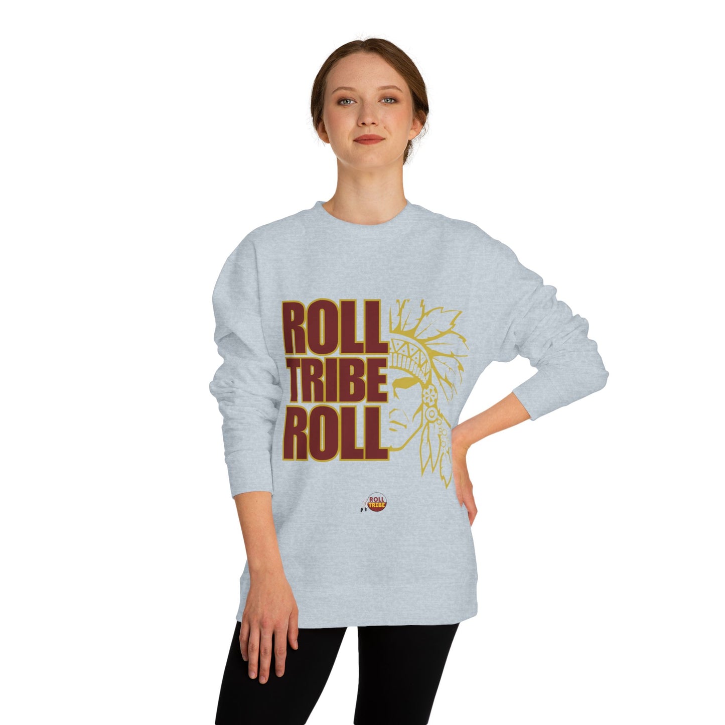 Unisex Crew Neck Sweatshirt - 'Roll Tribe Roll' Graphic Sweatshirt for Team Spirit & Everyday Comfort