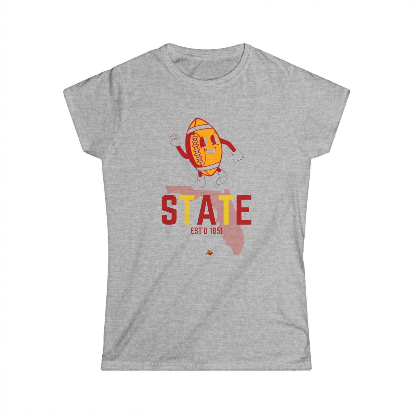 State Football Graphic Women's Softstyle Tee - Perfect for Game Days and Casual Outings