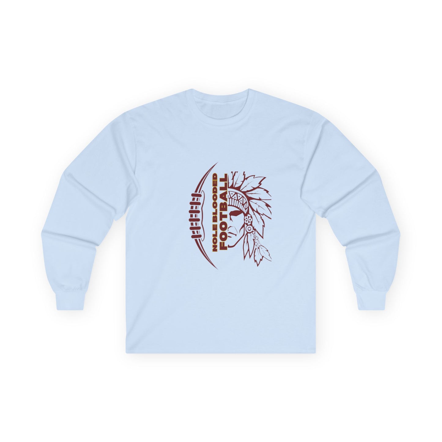 NOLEBLOODED Football Unisex Double-Sided, Ultra Cotton Long Sleeve Tee