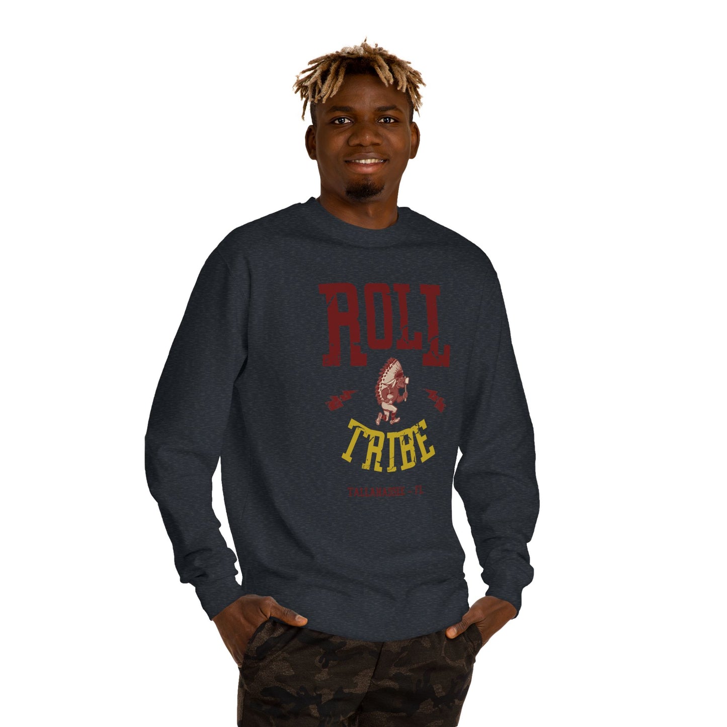 Roll Tribe "Cartoon Indian" Unisex Crew Neck Sweatshirt