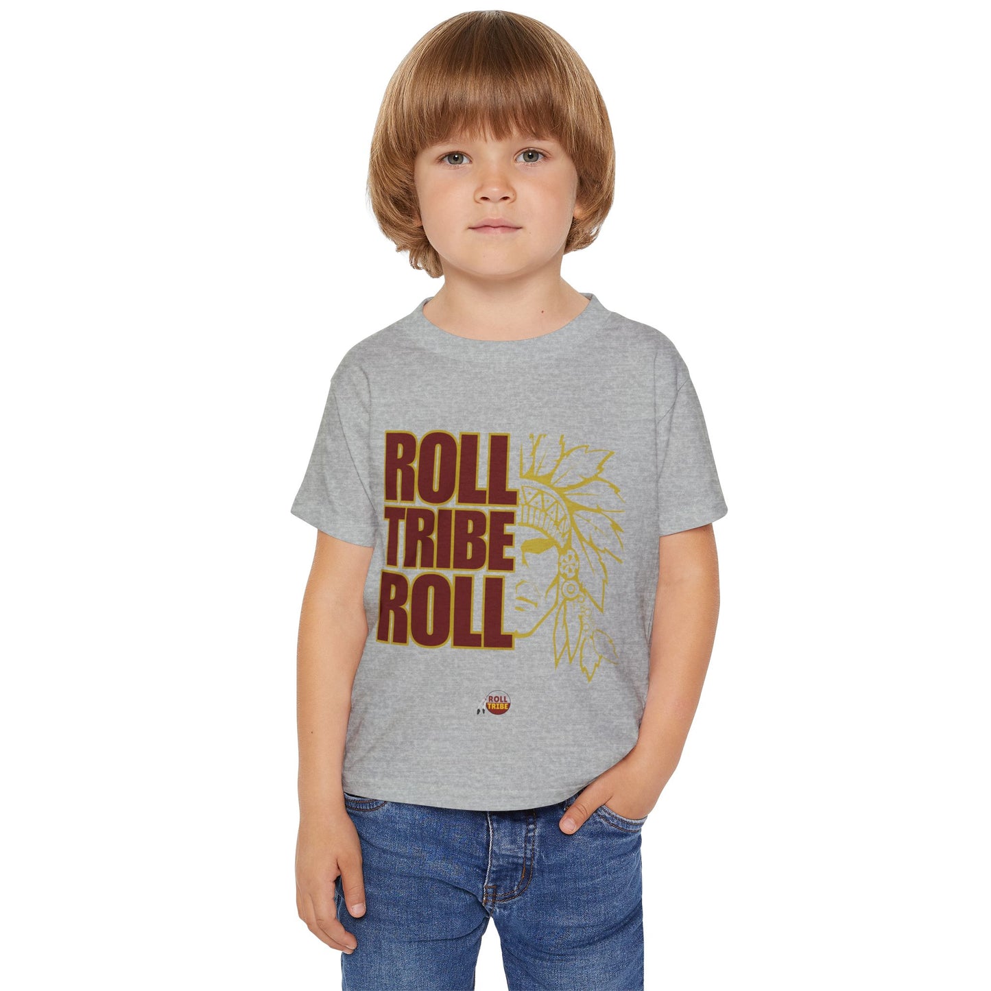 Toddler T-Shirt - "Roll Tribe Roll" Graphic Tee - Cute and Playful Native American Inspired Design