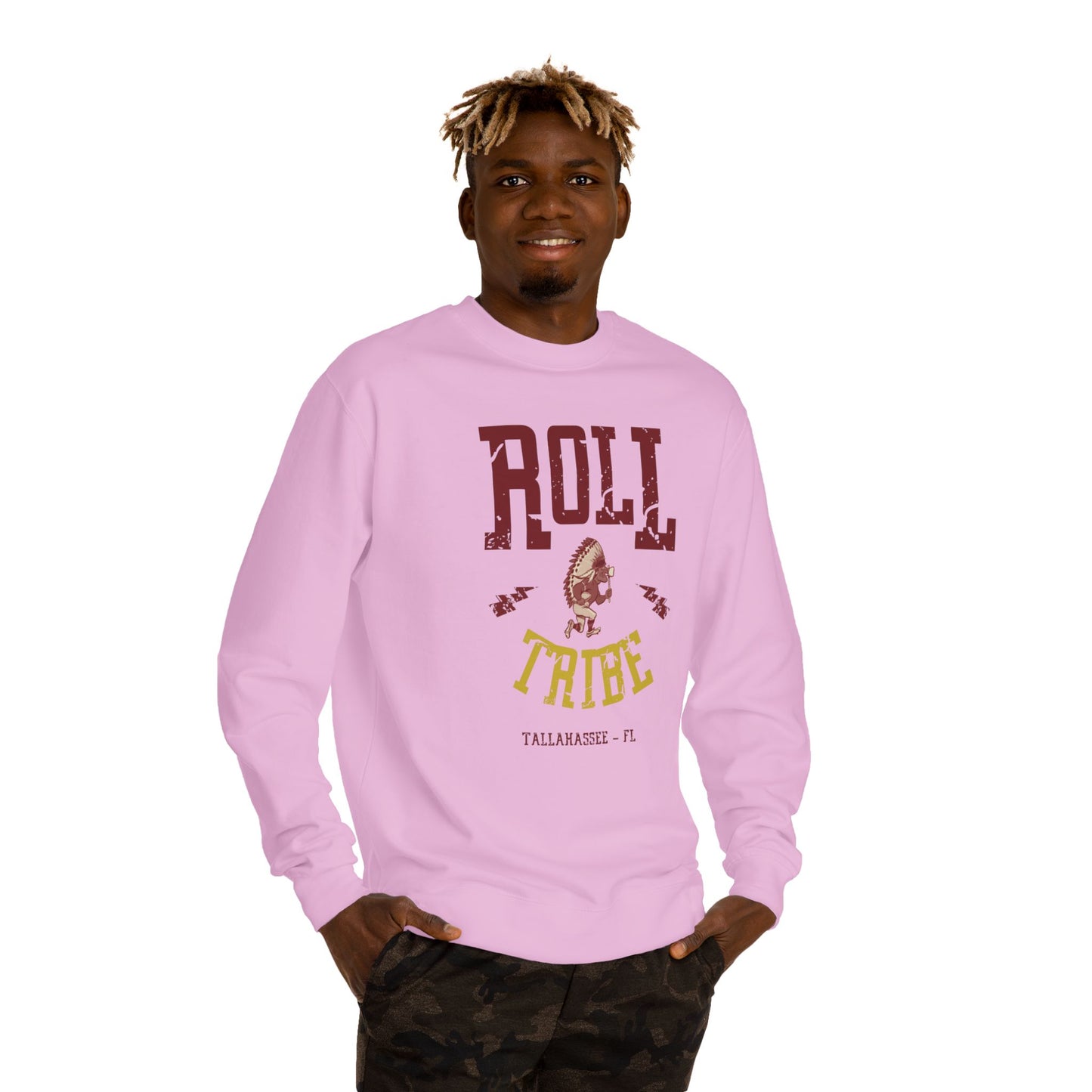 Roll Tribe "Cartoon Indian" Unisex Crew Neck Sweatshirt
