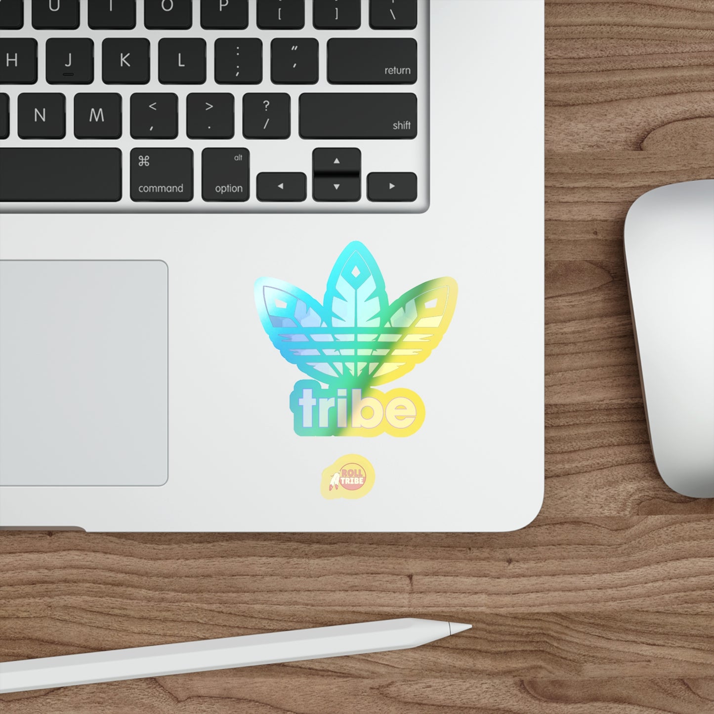3 Feathers "Trippy Tribe" Holographic Die-cut Stickers
