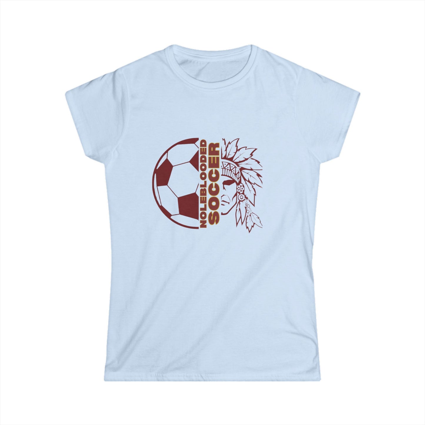 Noleblooded Athletics - Soccer Graphic Double-Sided, Women's Softstyle Tee