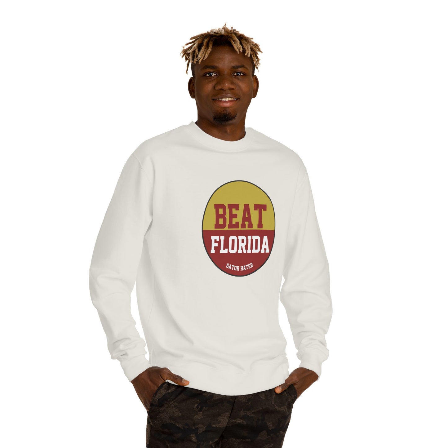 Gameday - "BEAT FLORIDA Gator Hater Button Unisex Crew Neck Sweatshirt