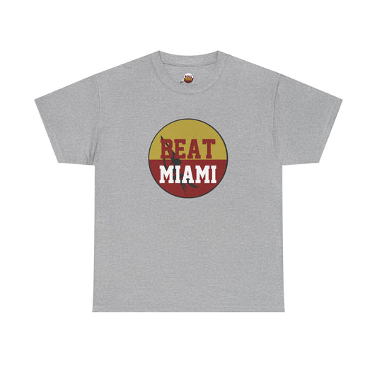 Gameday - "BEAT MIAMI" Button Unisex Heavy Cotton Tee