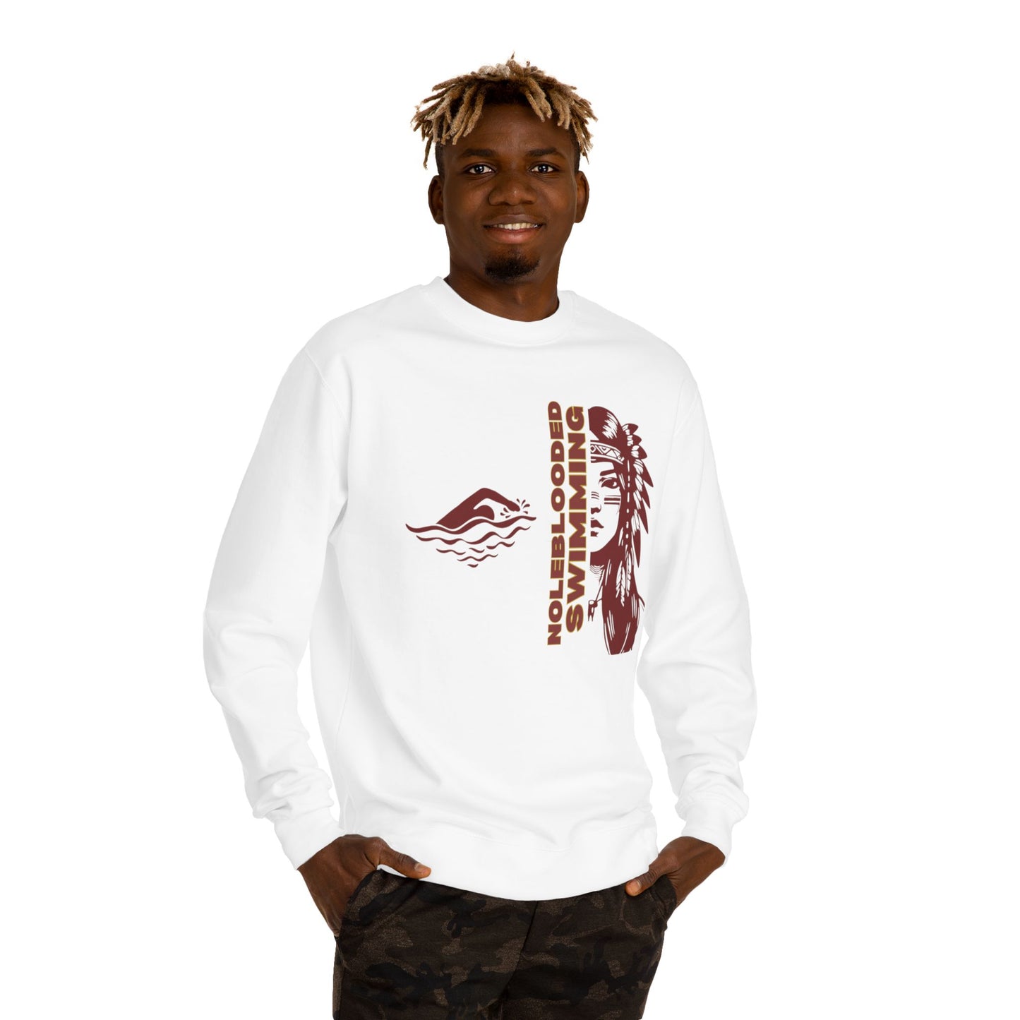 Noleblooded Athletics - Ladies Swimming Unisex Double-Sided, Crew Neck Sweatshirt