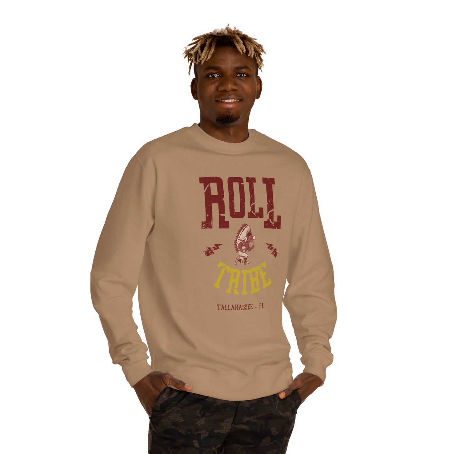 Roll Tribe "Cartoon Indian" Unisex Crew Neck Sweatshirt