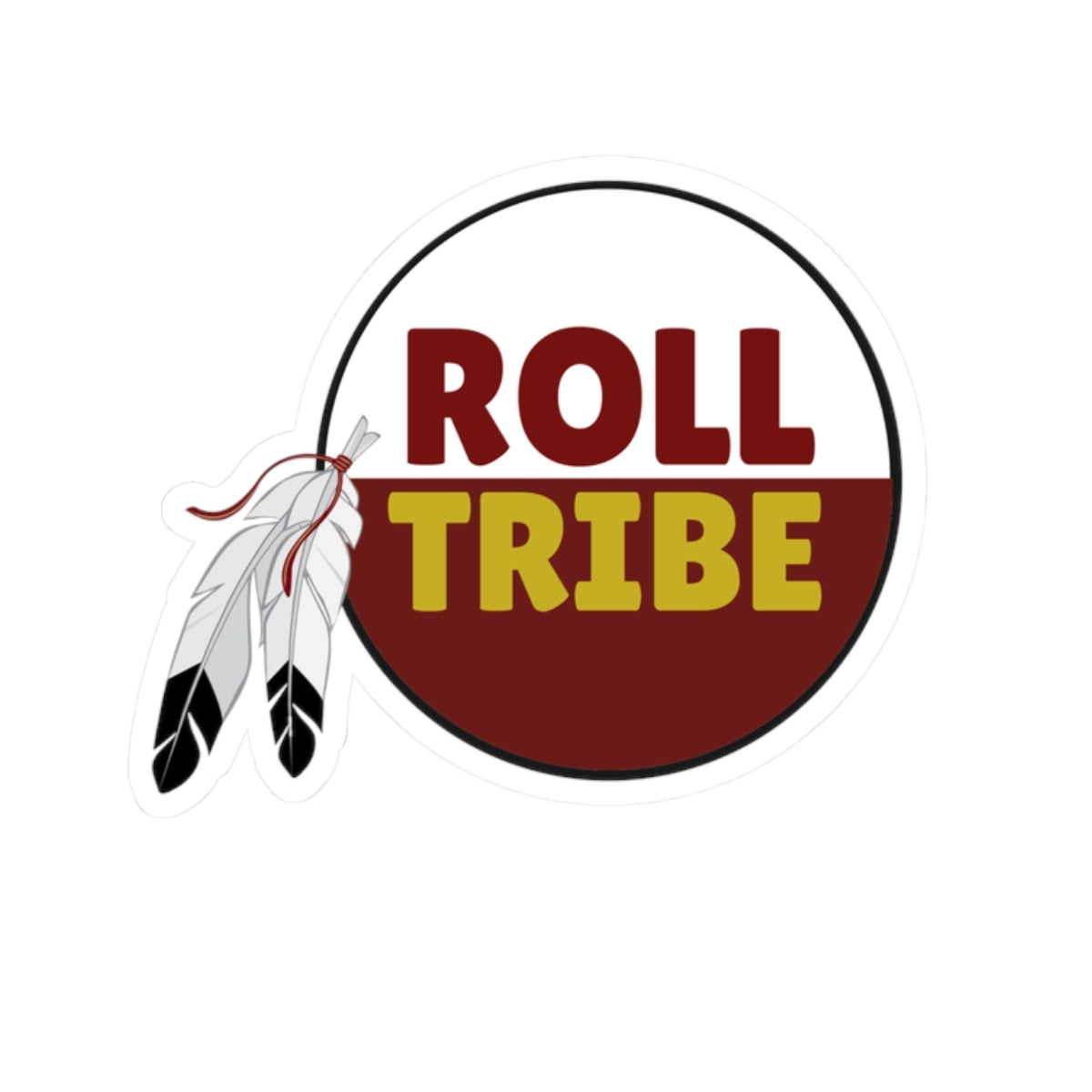 Roll Tribe Kiss-Cut Stickers - Bohemian Feather Design for Laptop and Decor