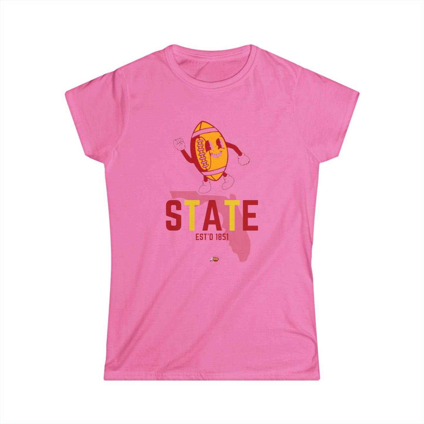 State Football Graphic Women's Softstyle Tee - Perfect for Game Days and Casual Outings