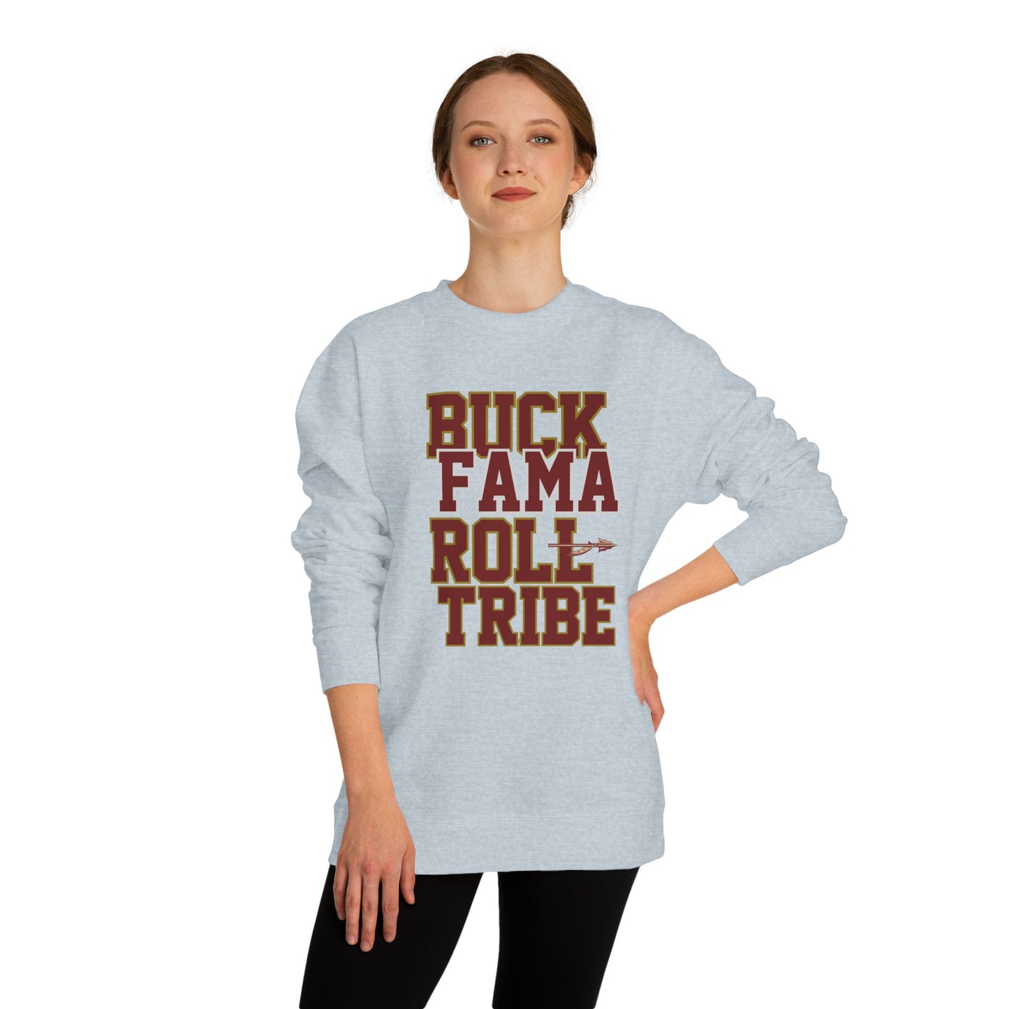 Roll Tribe "Buck Fama Roll Tribe" Design Unisex Crew Neck Sweatshirt