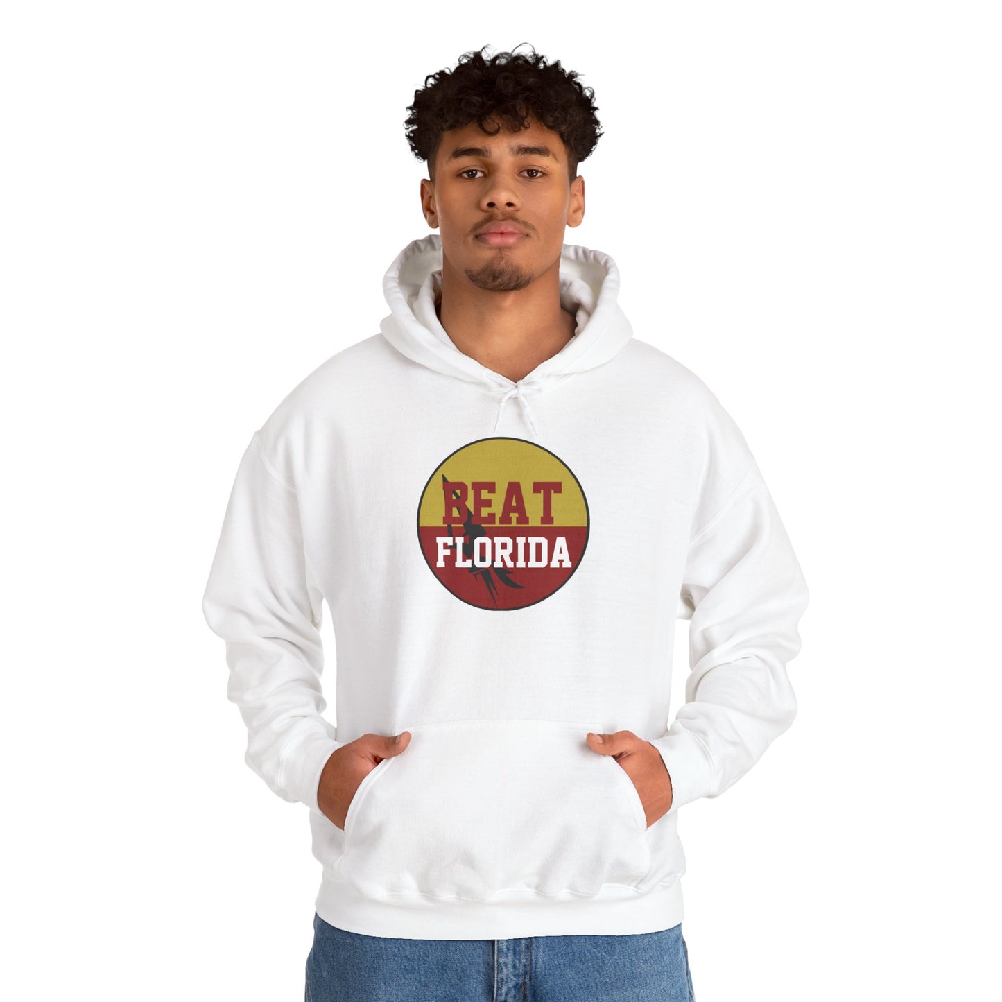 Gameday - "BEAT FLORIDA Button" Unisex Heavy Blend™ Hooded Sweatshirt