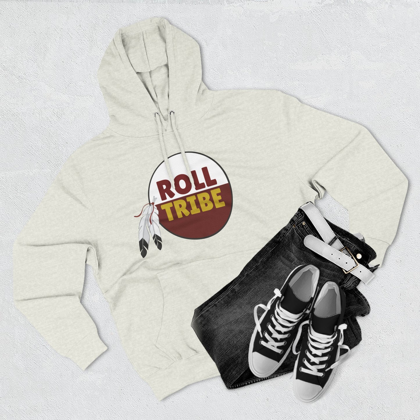 Roll Tribe Embroidered, Three-Panel Fleece Hoodie