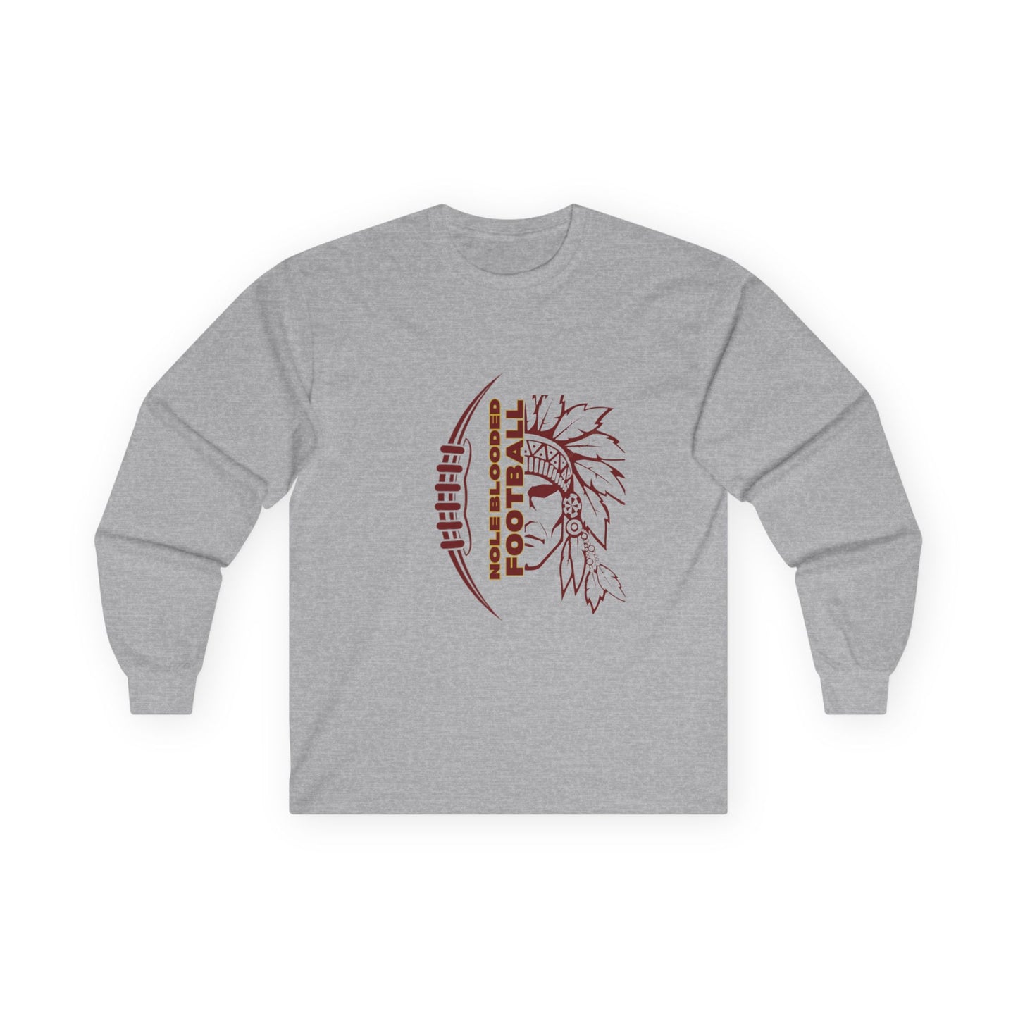 NOLEBLOODED Football Unisex Double-Sided, Ultra Cotton Long Sleeve Tee