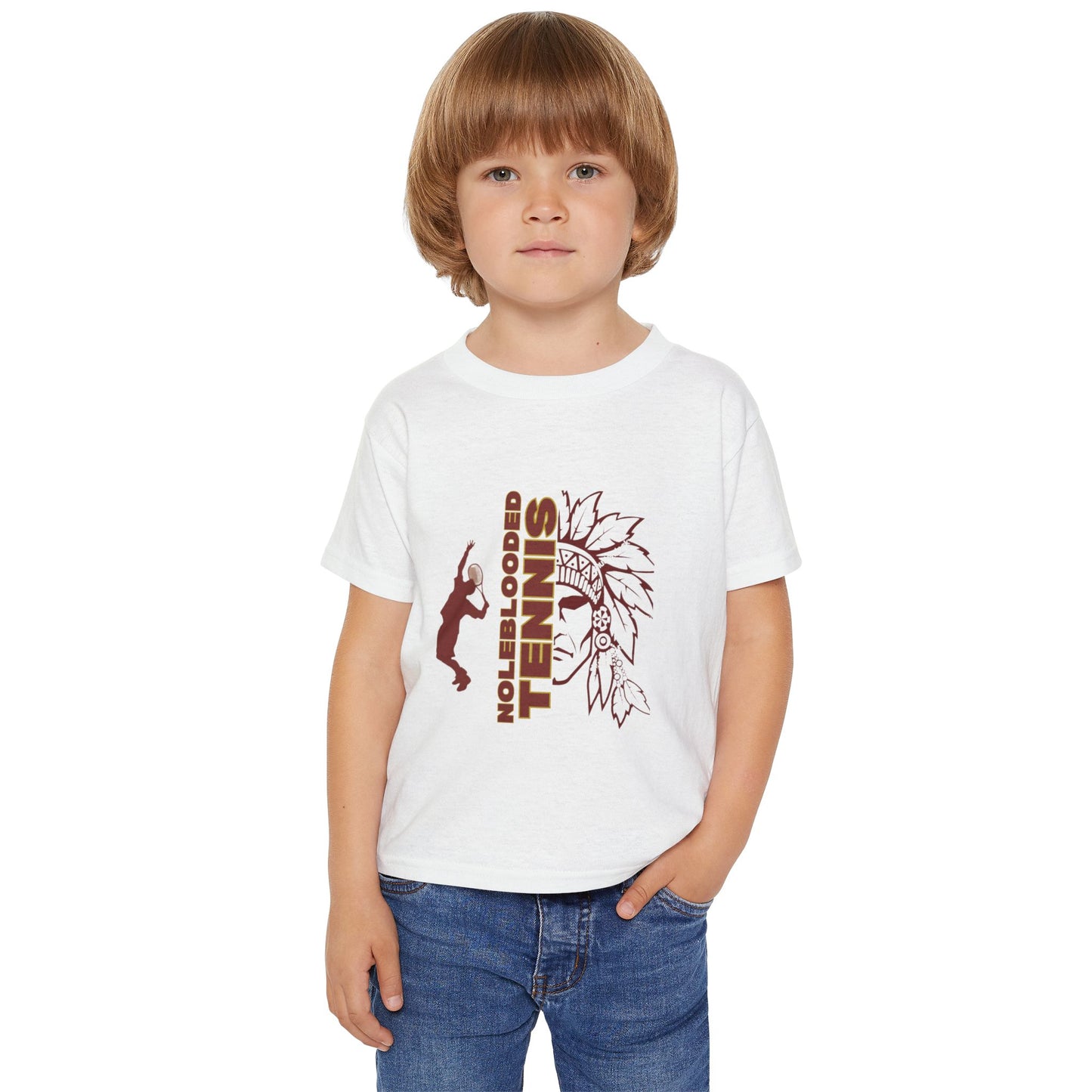 Noleblooded Athletics - Tennis Heavy Cotton™ Double-Sided, Toddler T-Shirt