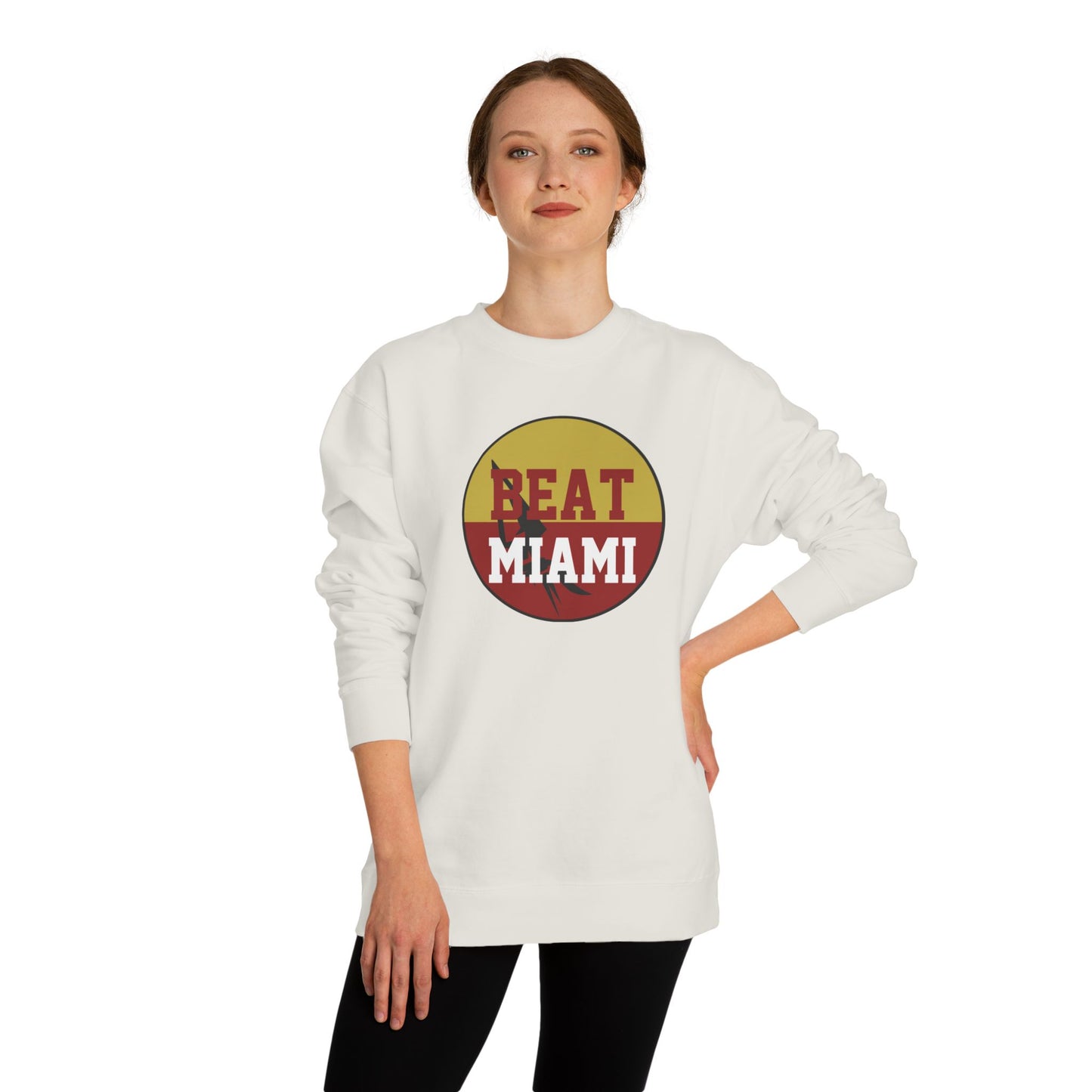 Gameday - "BEAT MIAMI" Button Unisex Crew Neck Sweatshirt