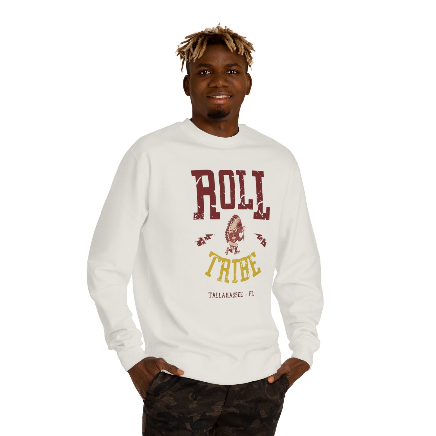 Roll Tribe "Cartoon Indian" Unisex Crew Neck Sweatshirt