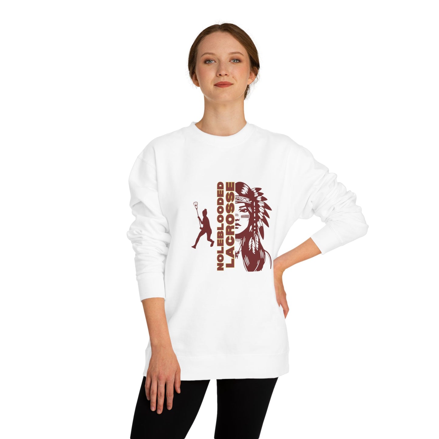Noleblooded Athletics - Ladies Lacrosse Unisex Double-Sided, Crew Neck Sweatshirt