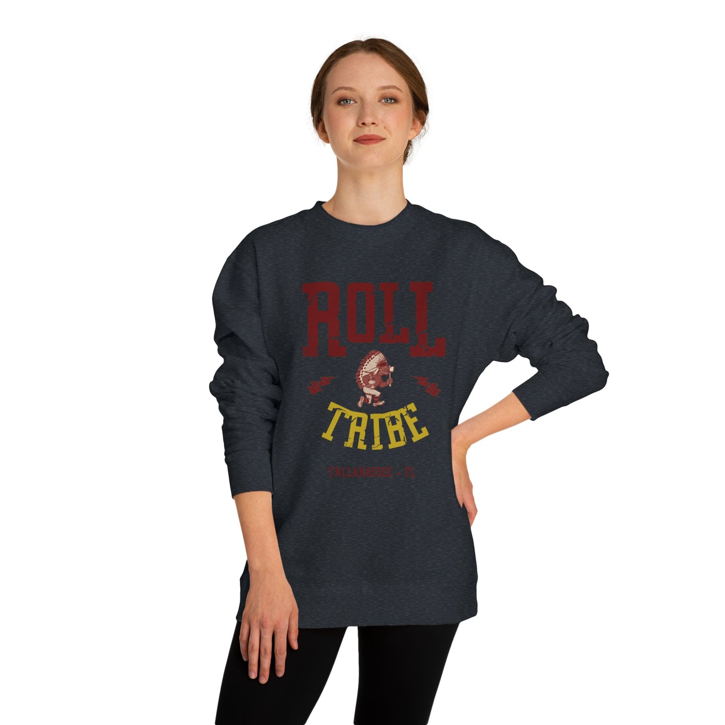 Roll Tribe "Cartoon Indian" Unisex Crew Neck Sweatshirt