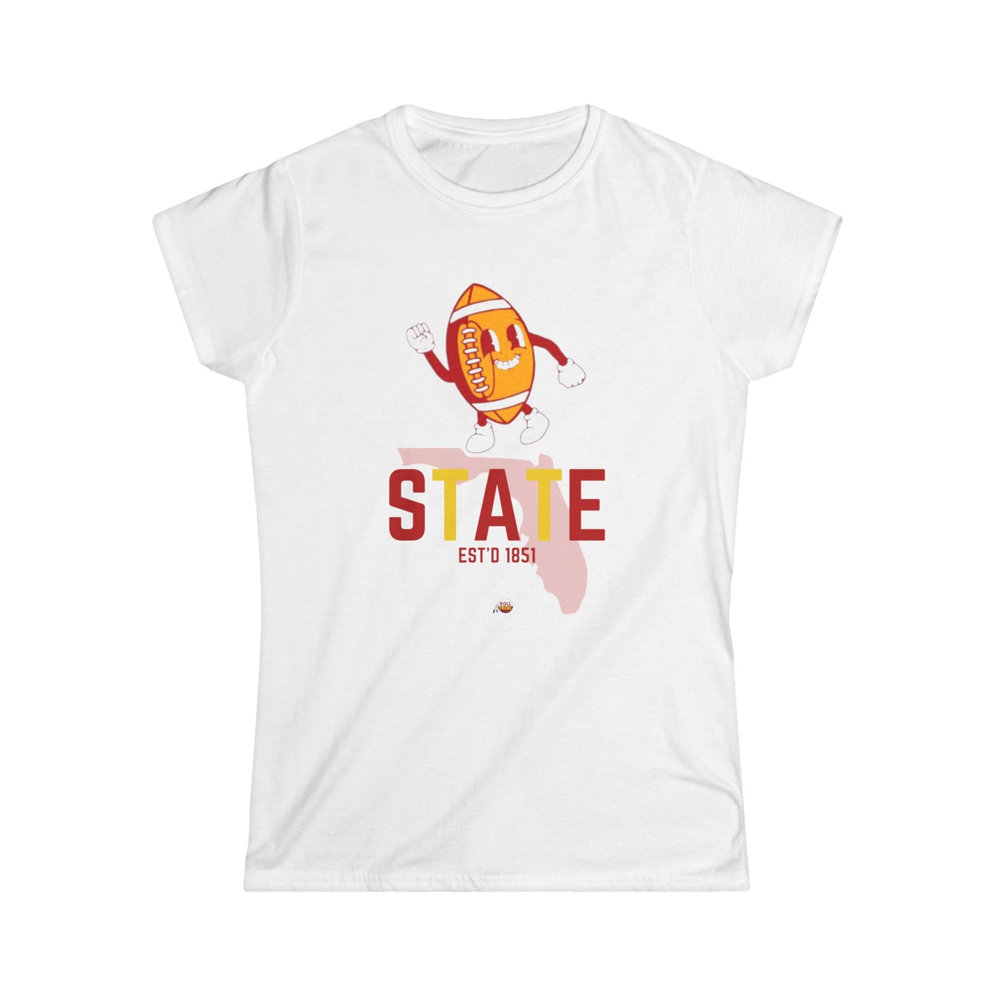 State Football Graphic Women's Softstyle Tee - Perfect for Game Days and Casual Outings