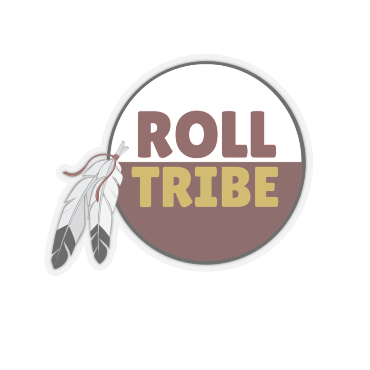 Roll Tribe Kiss-Cut Stickers - Bohemian Feather Design for Laptop and Decor