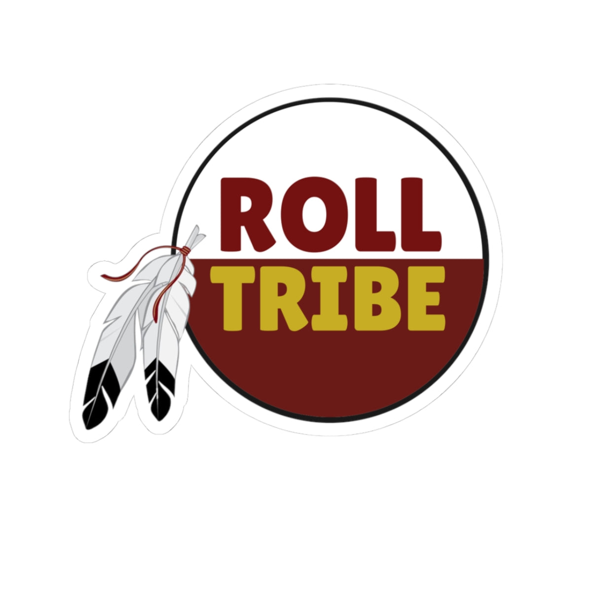 Roll Tribe Kiss-Cut Stickers - Bohemian Feather Design for Laptop and Decor