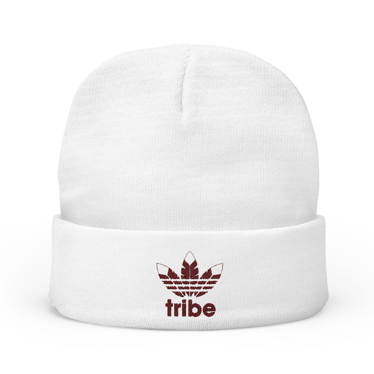 3 Feathers Tribe Embroidered Knit Beanie