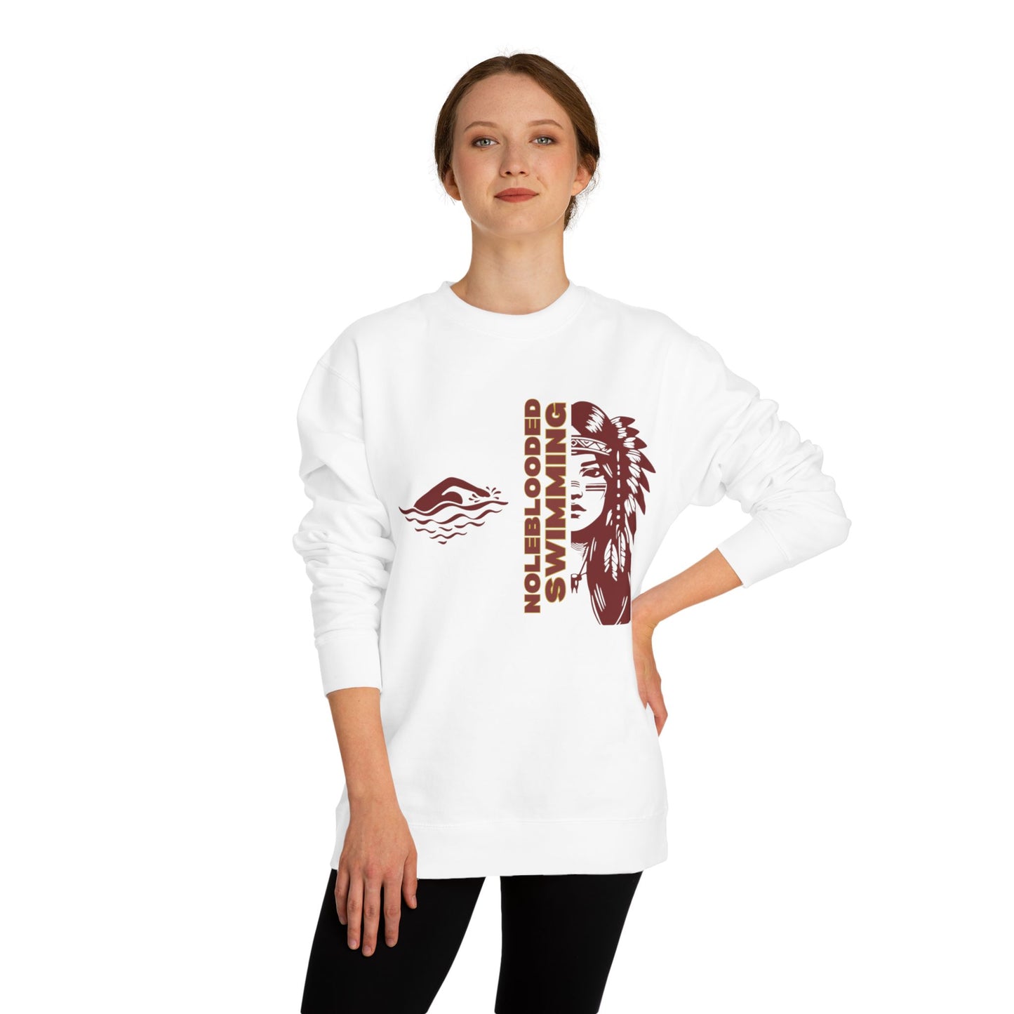Noleblooded Athletics - Ladies Swimming Unisex Double-Sided, Crew Neck Sweatshirt