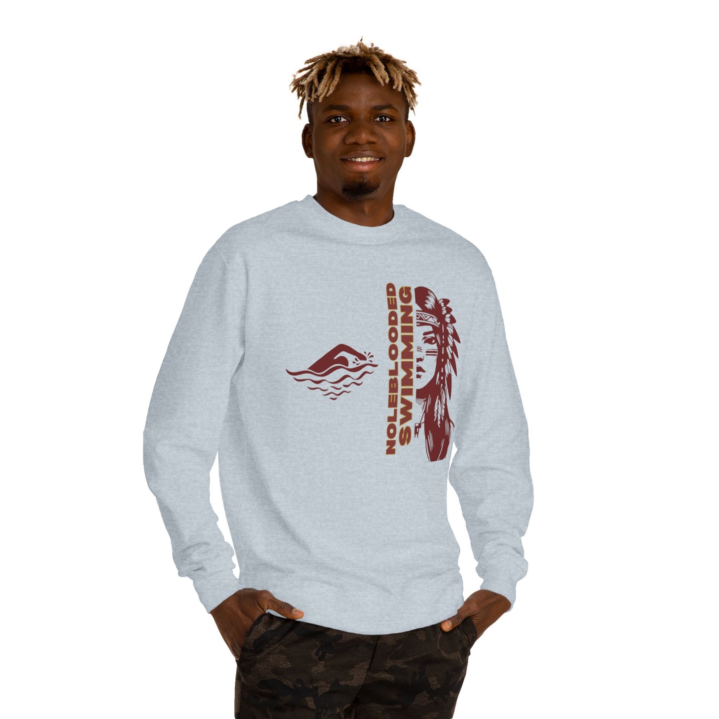 Noleblooded Athletics - Ladies Swimming Unisex Double-Sided, Crew Neck Sweatshirt