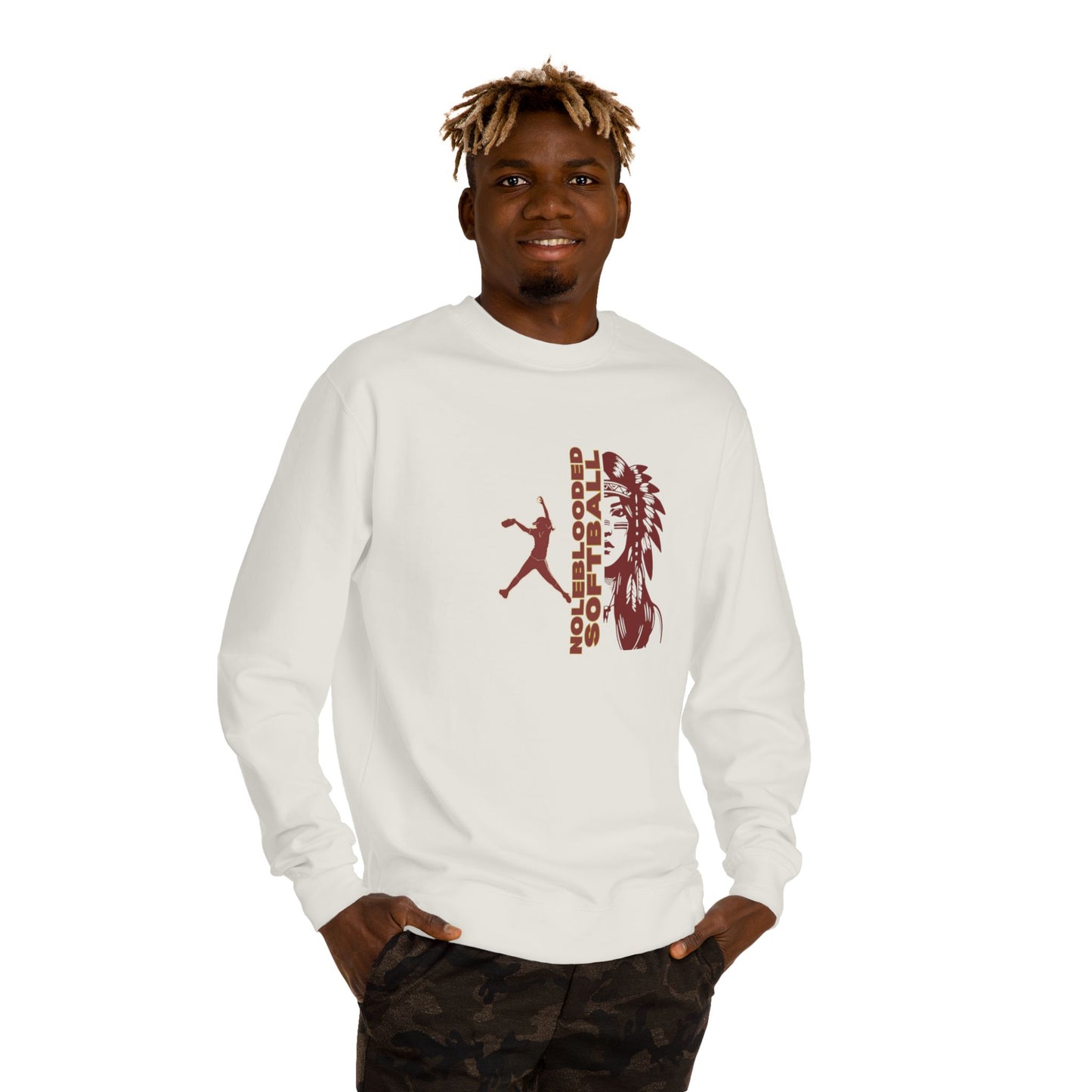 Noleblooded Athletics - Softball Unisex Double-Sided, Crew Neck Sweatshirt