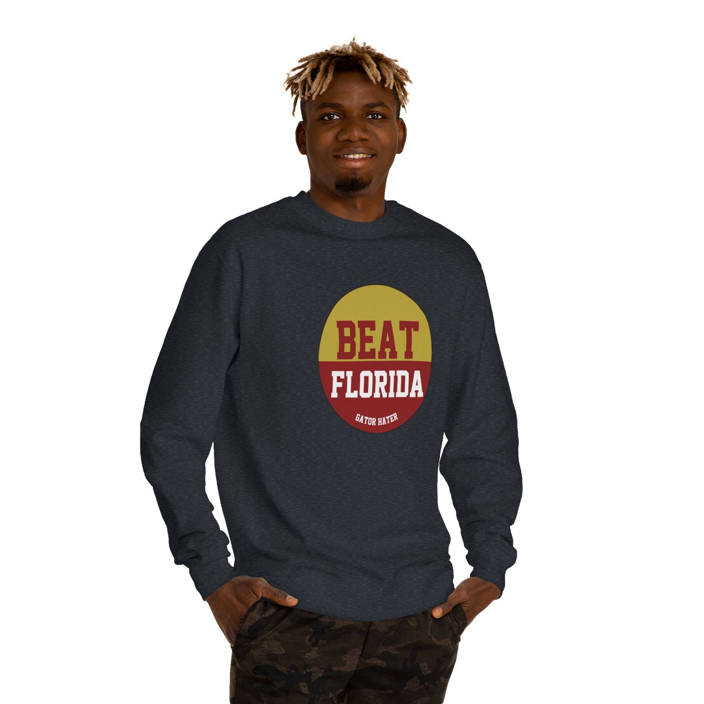 Gameday - "BEAT FLORIDA Gator Hater Button Unisex Crew Neck Sweatshirt