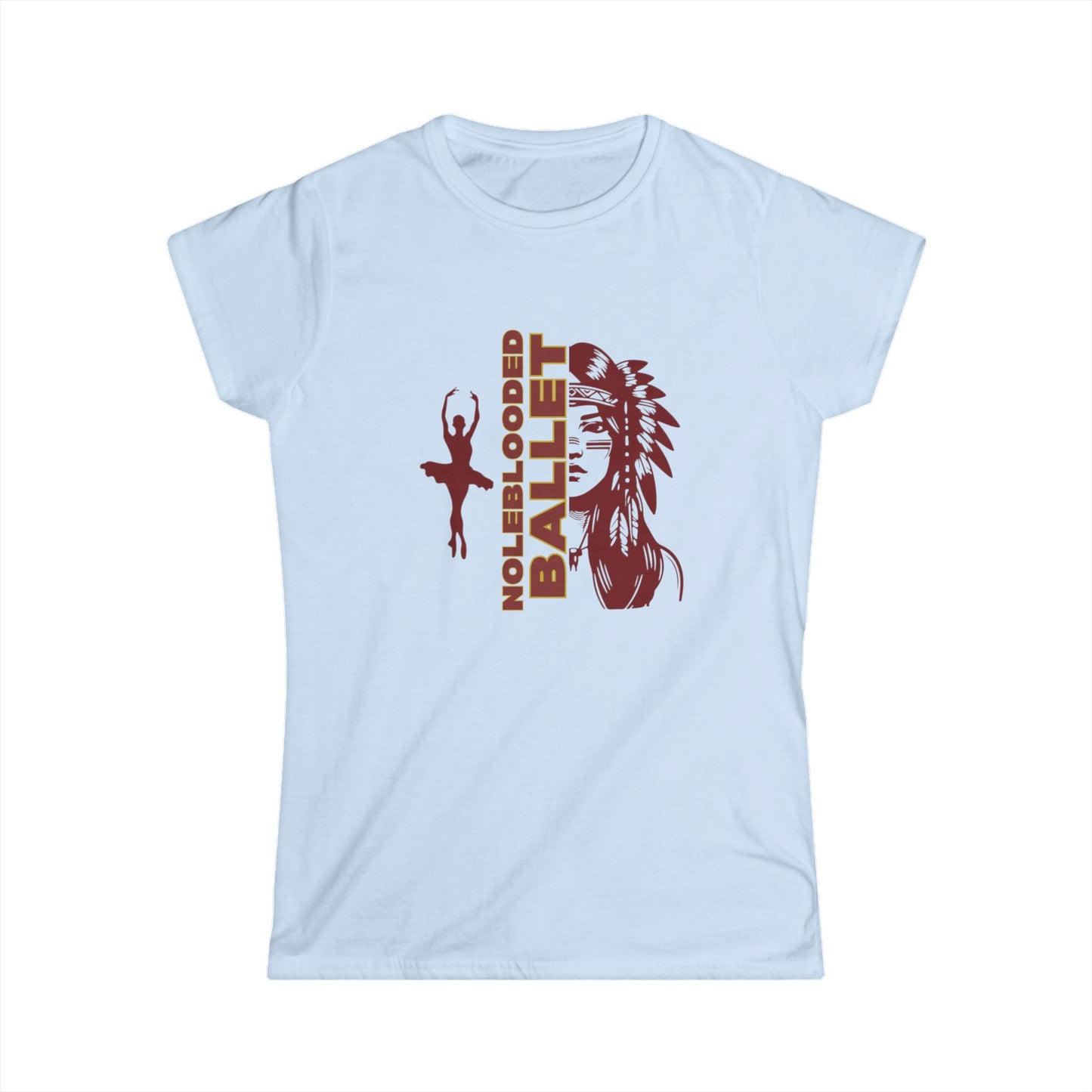 Noleblooded Athletics - Ballet Women's Softstyle, Double-Sided, Tee