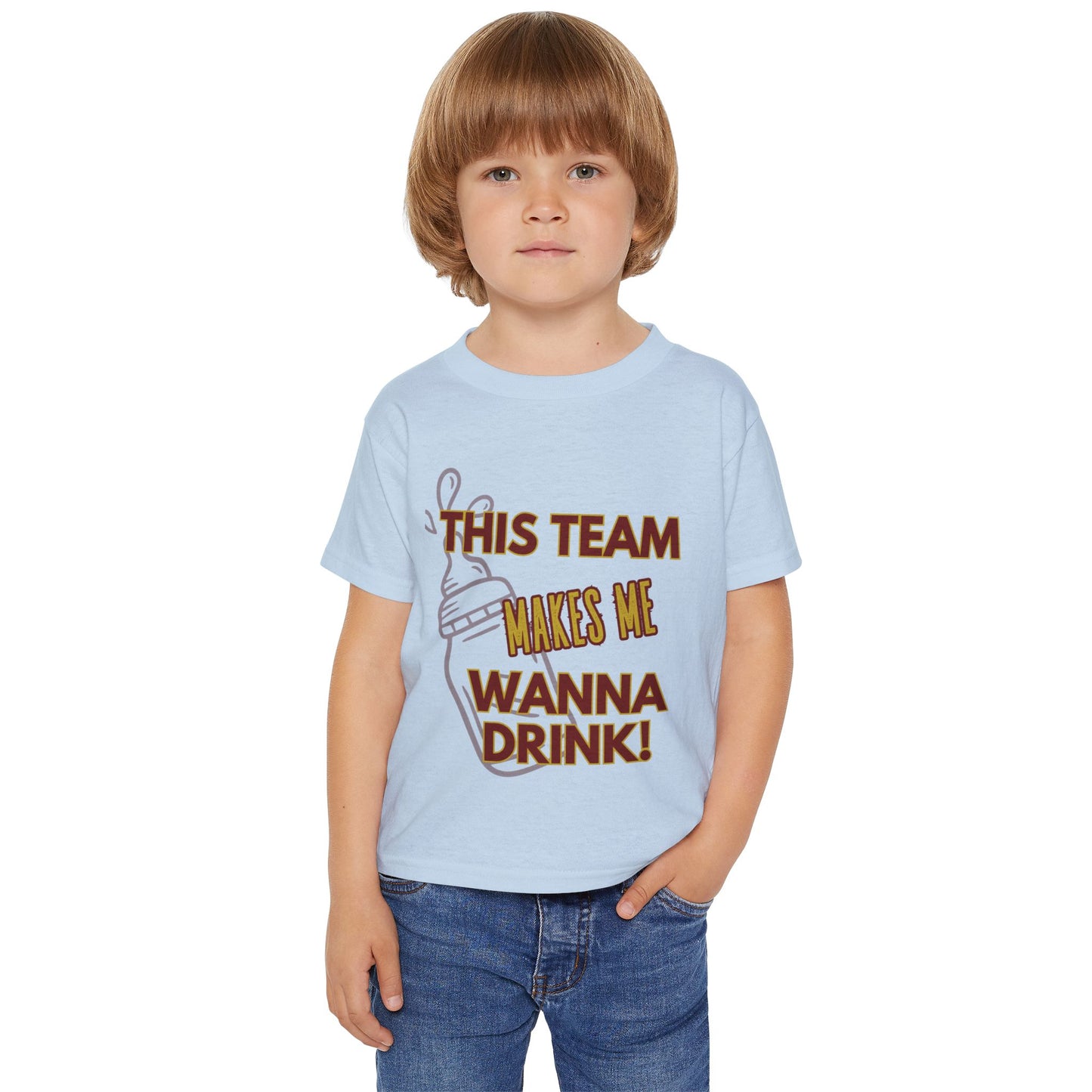 Cute Toddler T-shirt - "This Team Makes Me Wanna Drink" with Roll Tribe Design