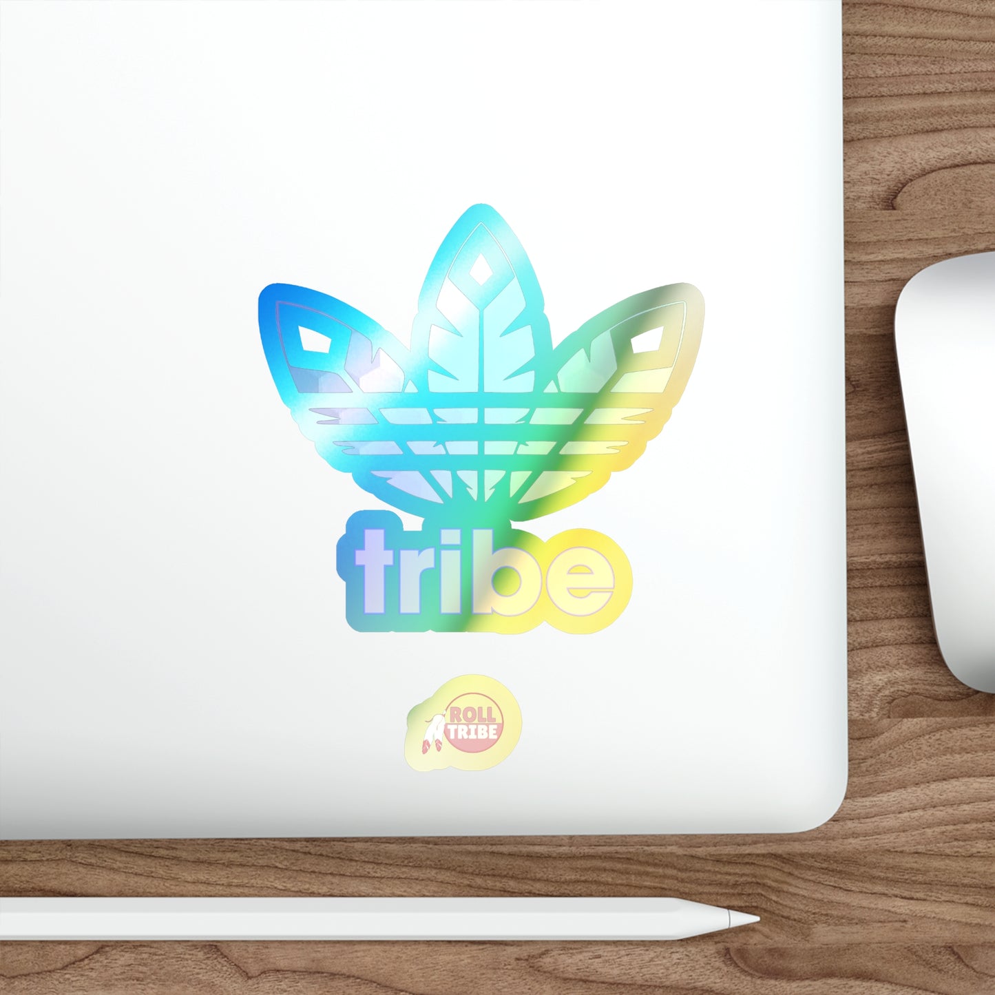 3 Feathers "Trippy Tribe" Holographic Die-cut Stickers