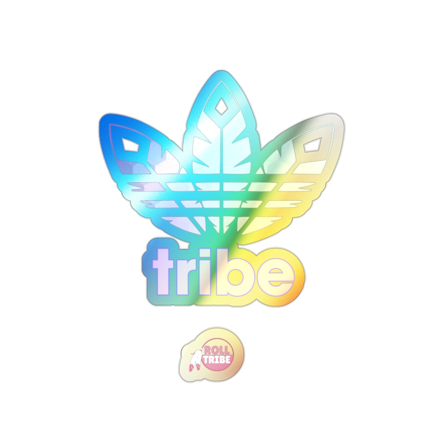 3 Feathers "Trippy Tribe" Holographic Die-cut Stickers