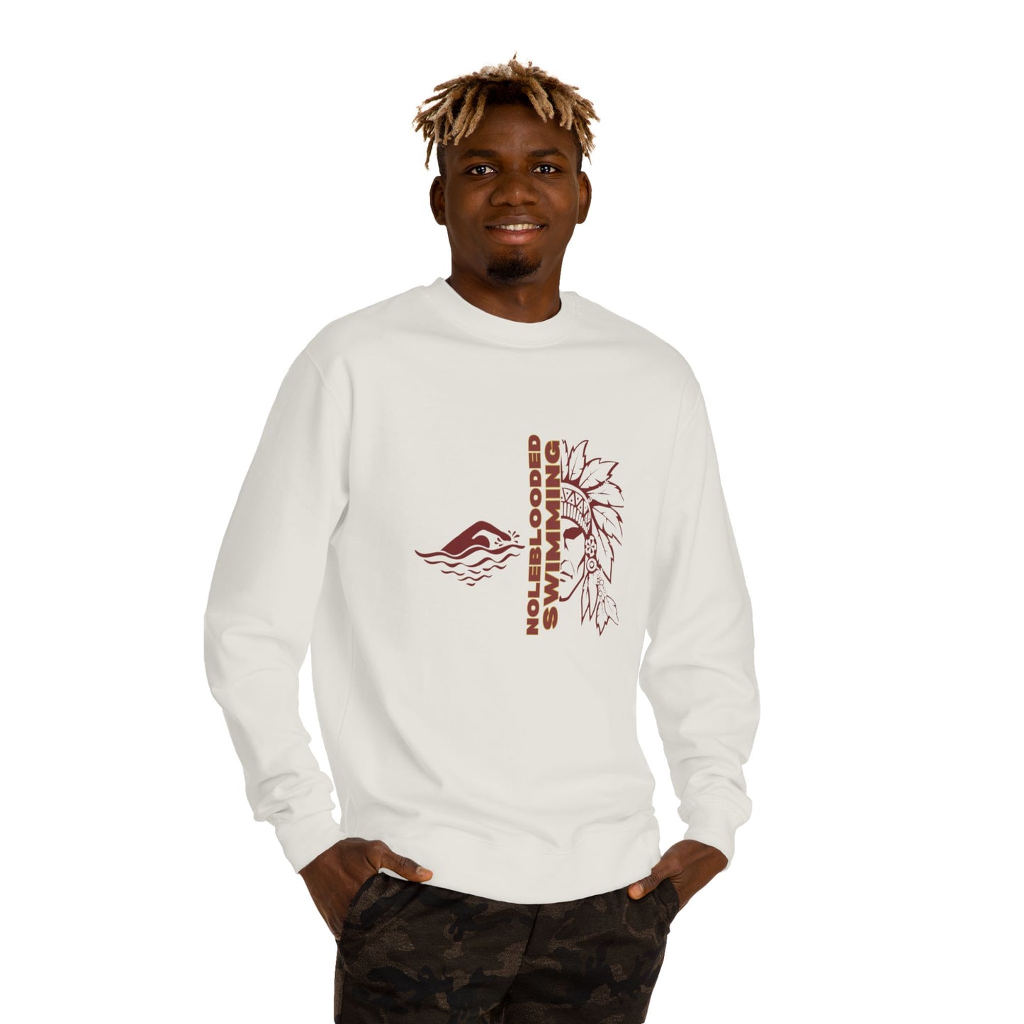 Noleblooded Athletics - Swimming Unisex Double-Sided, Crew Neck Sweatshirt