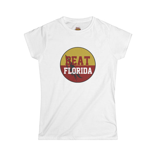 Gameday - "BEAT FLORIDA Button" Women's Sports Fan Softstyle Tee