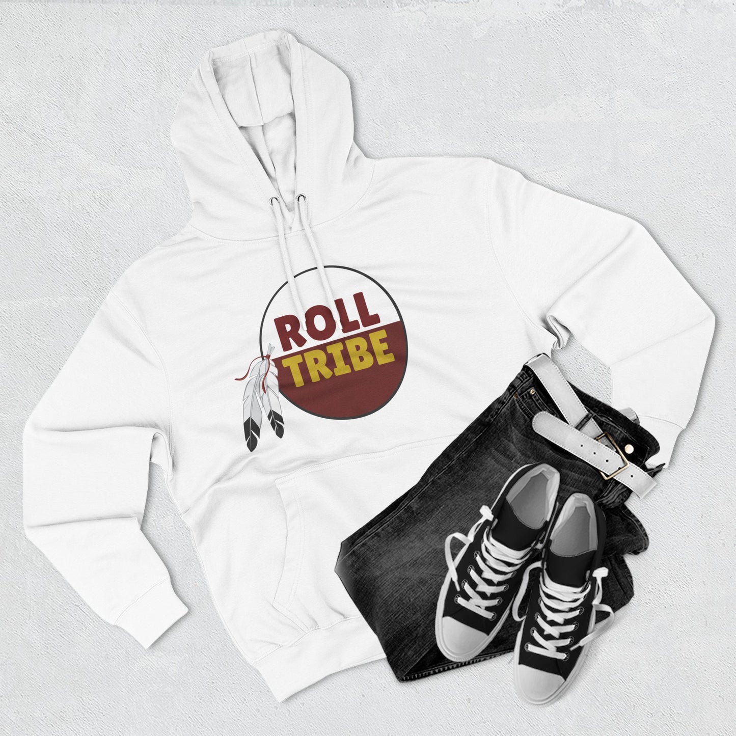 Roll Tribe Embroidered, Three-Panel Fleece Hoodie