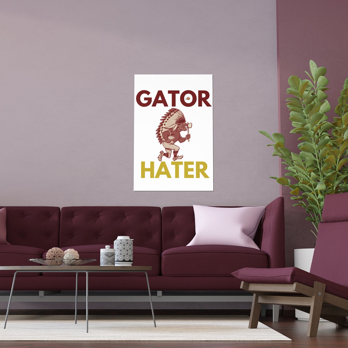 Gator Hater Silk Poster – Vibrant Indoor/Outdoor Wall Art for Gator Enthusiasts