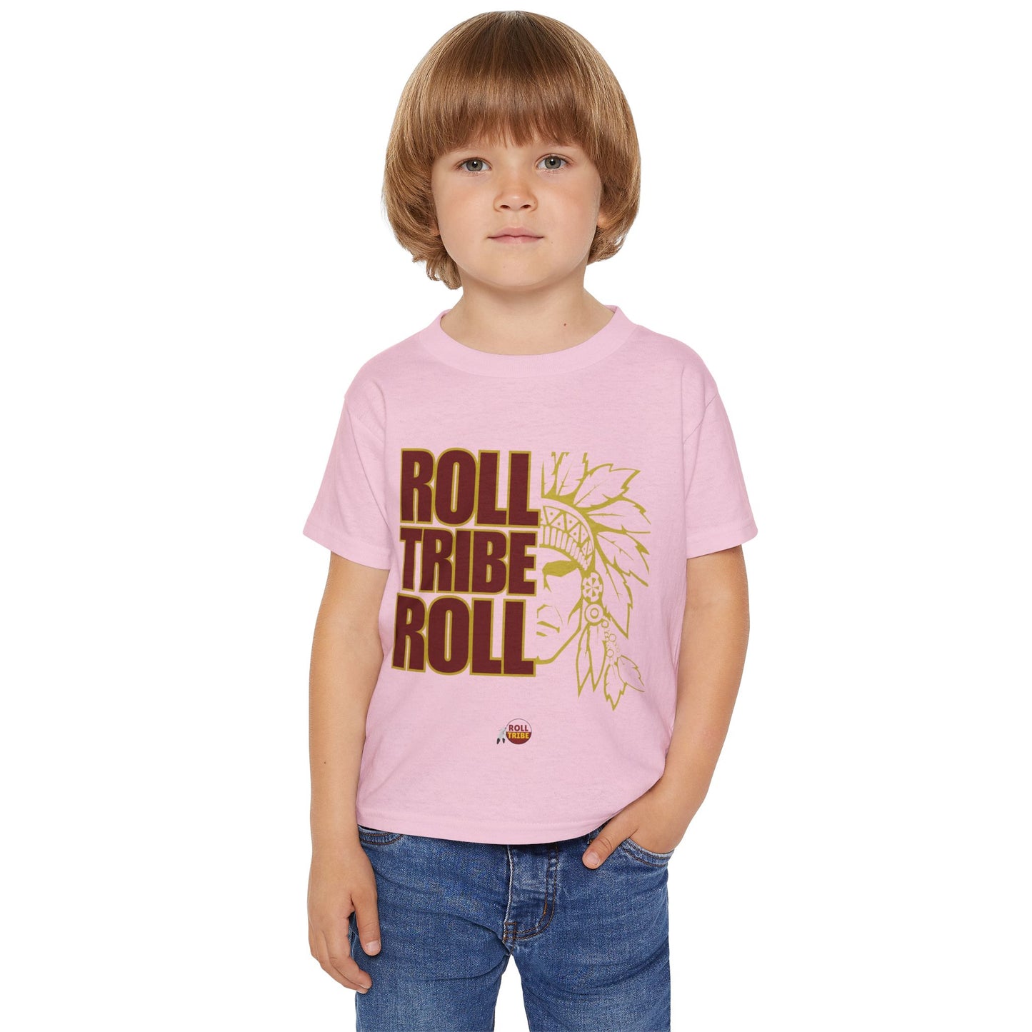 Toddler T-Shirt - "Roll Tribe Roll" Graphic Tee - Cute and Playful Native American Inspired Design