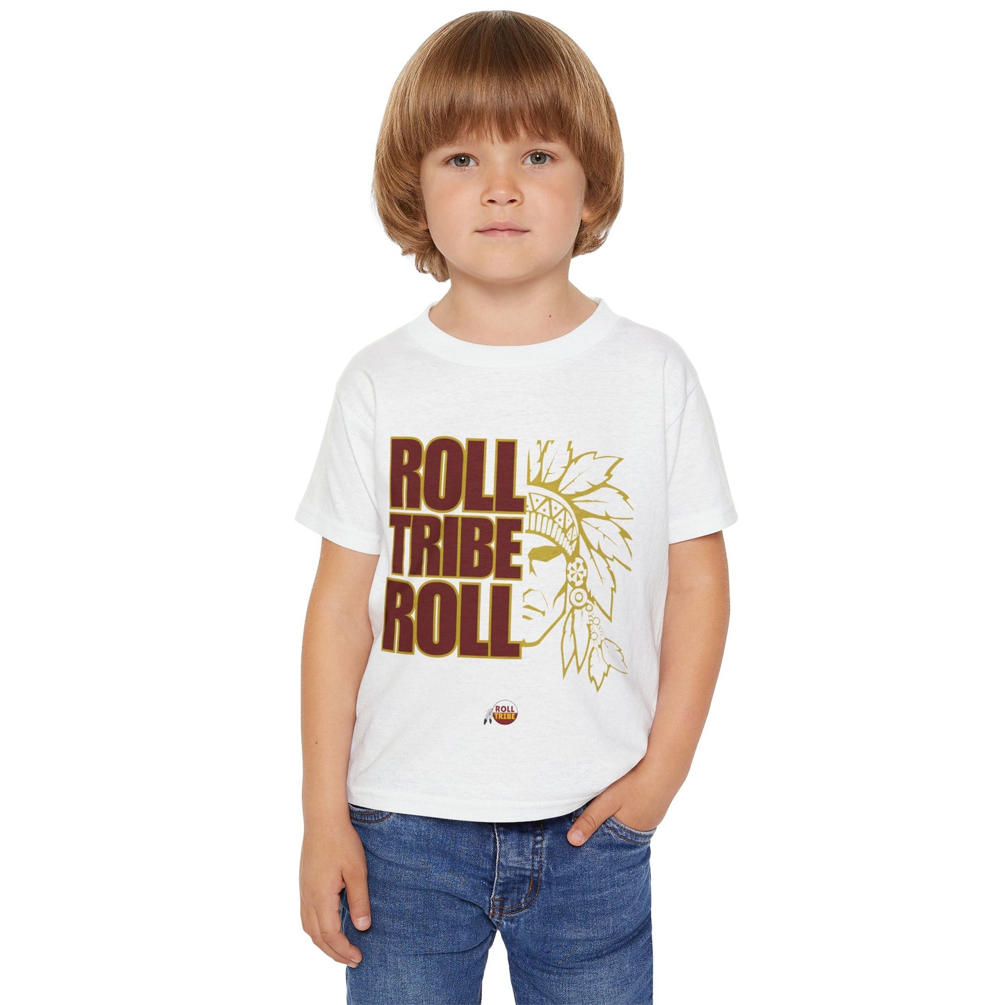 Toddler T-Shirt - "Roll Tribe Roll" Graphic Tee - Cute and Playful Native American Inspired Design