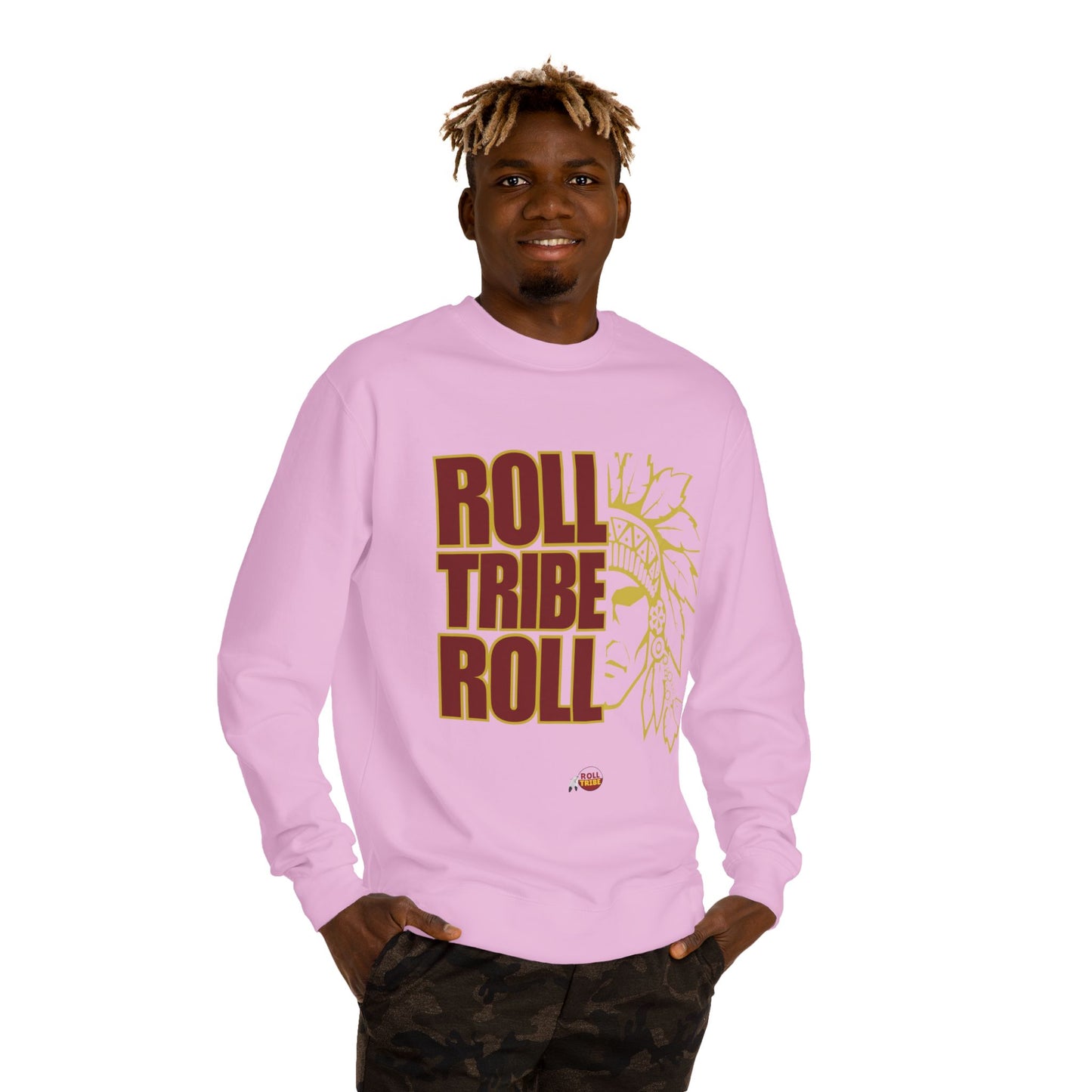 Unisex Crew Neck Sweatshirt - 'Roll Tribe Roll' Graphic Sweatshirt for Team Spirit & Everyday Comfort