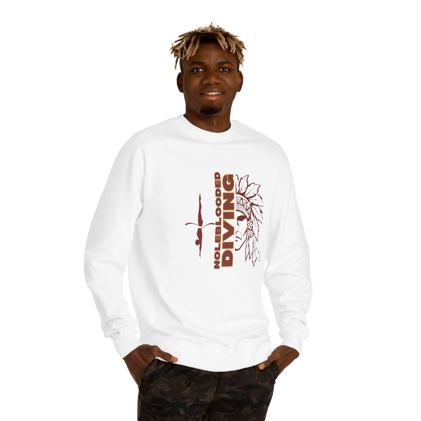 Noleblooded Athletics - Diving Unisex Double-Sided, Crew Neck Sweatshirt